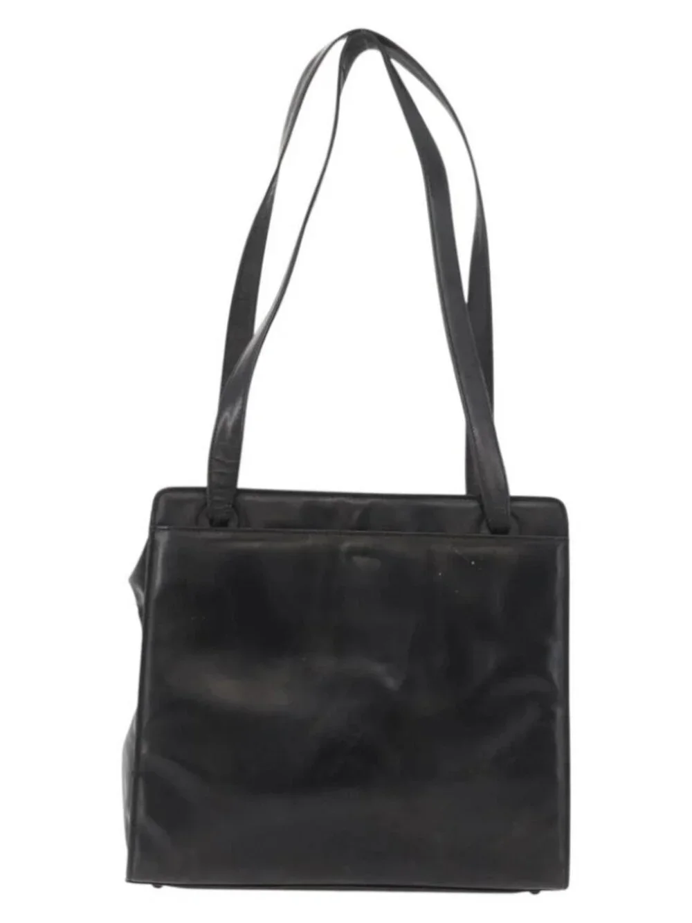 CHANEL Tote Bag Patent leather Black Gold CC Auth bs34158